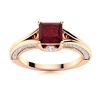 Image 1 : Natural 1.35 CTW Ruby & Diamond Engagement Ring 14K Rose Gold