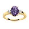 Image 1 : Natural 1.72 CTW Iolite & Diamond Engagement Ring 18K Yellow Gold