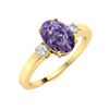Image 2 : Natural 1.72 CTW Iolite & Diamond Engagement Ring 18K Yellow Gold