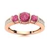 Image 1 : Natural 0.88 CTW Tourmaline & Diamond Engagement Ring 14K Rose Gold