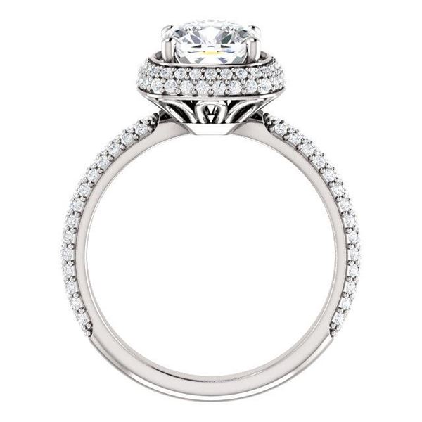 Natural 3.07 CTW Cushion Cut Diamond Halo Engagement Ring 14KT White Gold