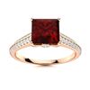 Image 1 : Natural 1.23 CTW Garnet & Diamond Engagement Ring 14K Rose Gold