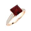Image 2 : Natural 1.23 CTW Garnet & Diamond Engagement Ring 14K Rose Gold