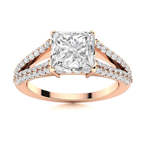 Natural 1.40 CTW Topaz & Diamond Engagement Ring 14K Rose Gold