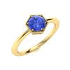 Image 2 : Natural 0.77 CTW Ceylon Sapphire Solitaire Ring 18K Yellow Gold