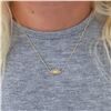 Image 1 : Natural 0.02 CTW The Eye Diamond Necklace 14KT Yellow Gold