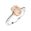 Image 2 : Natural 3.26 CTW Morganite Solitaire Ring 14K White Gold