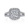 Natural 2.52 CTW Pave Halo Cushion Cut Diamond Engagement Ring 14KT White Gold