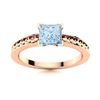 Image 1 : Natural 0.71 CTW Aquamarine Solitaire Ring 14K Rose Gold
