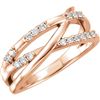 Natural 0.19 CTW Diamond Criss Cross Ring 18KT Rose Gold