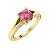 Image 2 : Natural 1.57 CTW Tourmaline & Diamond Engagement Ring 14K Yellow Gold