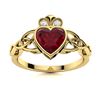 Image 1 : Natural 0.66 CTW Ruby & Diamond Engagement Ring 18K Yellow Gold