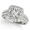 Image 1 : Natural 2.5 ctw Diamond Solitaire Halo Ring 14k White Gold
