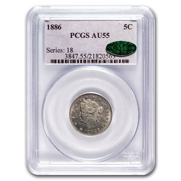 1886 Liberty Nickel AU-55 PCGS