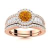 Image 1 : Natural 1.38 CTW Citrine & Diamond Engagement Ring 14K Rose Gold