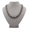 Image 2 : Dark Steel and Subtle Peacock Round Tahitian Pearl Necklace, 18", 9.9-12.3mm, AA+ Quality