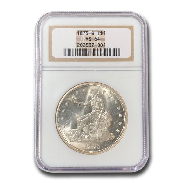 1875-S Trade Dollar MS-64 NGC