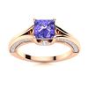 Image 1 : Natural 1.38 CTW Tanzanite & Diamond Engagement Ring 14K Rose Gold
