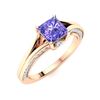 Image 2 : Natural 1.38 CTW Tanzanite & Diamond Engagement Ring 14K Rose Gold