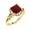 Image 2 : Natural 1.11 CTW Garnet & Diamond Engagement Ring 18K Yellow Gold