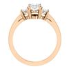 Image 4 : Natural 2.22 CTW Oval Cut & Half Moons 3-Stone Diamond Ring 14KT Rose Gold
