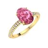 Image 2 : Natural 2.81 CTW Tourmaline & Diamond Engagement Ring 18K Yellow Gold