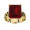 Image 1 : Natural 10.31 CTW Garnet Solitaire Ring 18K Yellow Gold