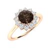 Image 2 : Natural 1.07 CTW Rose Quartz & Diamond Engagement Ring 14K Rose Gold