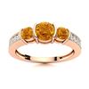 Image 1 : Natural 0.80 CTW Citrine & Diamond Engagement Ring 18K Rose Gold