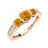 Image 2 : Natural 0.80 CTW Citrine & Diamond Engagement Ring 18K Rose Gold