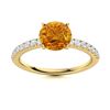 Image 1 : Natural 1.96 CTW Citrine & Diamond Engagement Ring 14K Yellow Gold
