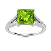 Image 1 : Natural 1.21 CTW Peridot & Diamond Engagement Ring 14K White Gold