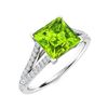 Image 2 : Natural 1.21 CTW Peridot & Diamond Engagement Ring 14K White Gold
