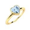 Image 2 : Natural 0.66 CTW Aquamarine Solitaire Ring 18K Yellow Gold