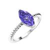 Image 2 : Natural 0.26 CTW Tanzanite Solitaire Ring 14K White Gold