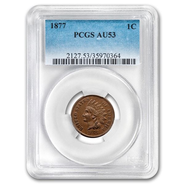 1877 Indian Head Cent AU-53 PCGS