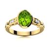 Image 1 : Natural 1.26 CTW Peridot & Diamond Engagement Ring 14K Yellow Gold