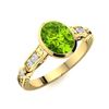 Image 2 : Natural 1.26 CTW Peridot & Diamond Engagement Ring 14K Yellow Gold