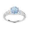 Natural 1.77 CTW Aquamarine & Diamond  Engagement Ring 14K White Gold