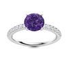 Natural 1.97 CTW Amethyst & Diamond Engagement Ring 18K White Gold