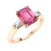 Image 2 : Natural 2.79 CTW Tourmaline & Diamond Engagement Ring 18K Rose Gold