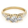 Image 1 : Natural 1.25 ctw Diamond 3 Stone Ring 14k Yellow Gold