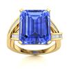 Image 1 : Natural 2.67 CTW Ceylon Sapphire & Diamond Engagement Ring 18K Yellow Gold