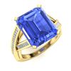Image 2 : Natural 2.67 CTW Ceylon Sapphire & Diamond Engagement Ring 18K Yellow Gold