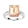 Natural 2.42 CTW Morganite & Diamond Engagement Ring 18K White Gold