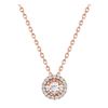 Natural 0.67 CTW Halo Diamond Pendant Necklace 14KT Rose Gold