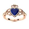 Image 1 : Natural 1.03 CTW Sapphire & Diamond Engagement Ring 18K Rose Gold