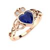 Image 2 : Natural 1.03 CTW Sapphire & Diamond Engagement Ring 18K Rose Gold