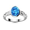 Natural 1.49 CTW Topaz & Diamond  Engagement Ring 18K White Gold