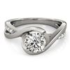 Image 1 : Natural 0.9 ctw Diamond Solitaire Ring 14k White Gold